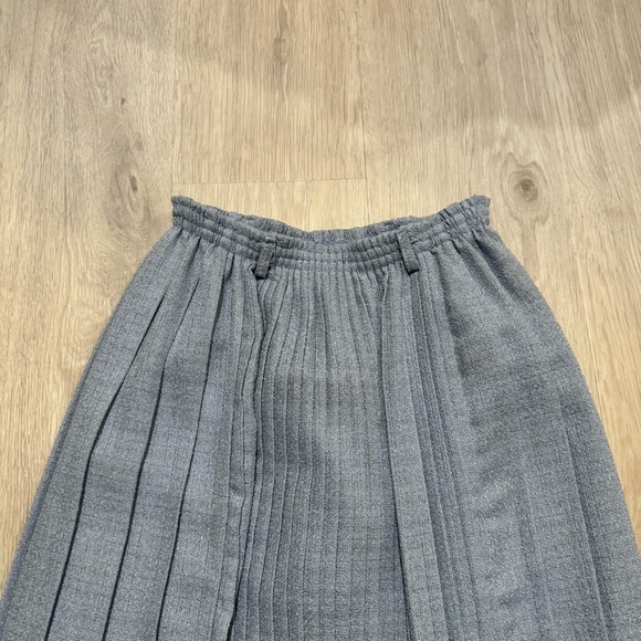vintage light blue pleated long midi maxi a line skirt - Picture 2 of 8